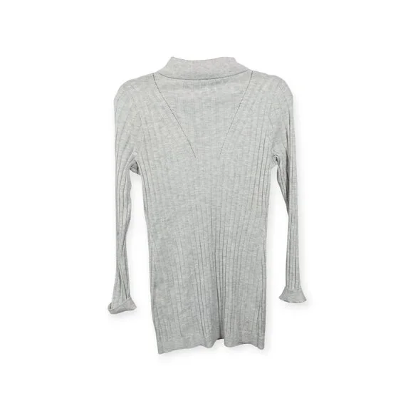 White House Black Market Ribbed Gray Button Up Cardigan Sweater SZ S Cozy - Picture 2 of 9